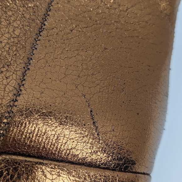 Sole Society Boot Copper Tashia Metallic Ankle Boot Size 7.5M Square Toe - Picture 16 of 16